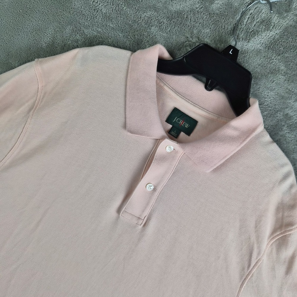 J Crew Polo Shirt Mens Large Pink Oarsman Classic Fit Timeless Preppy Work